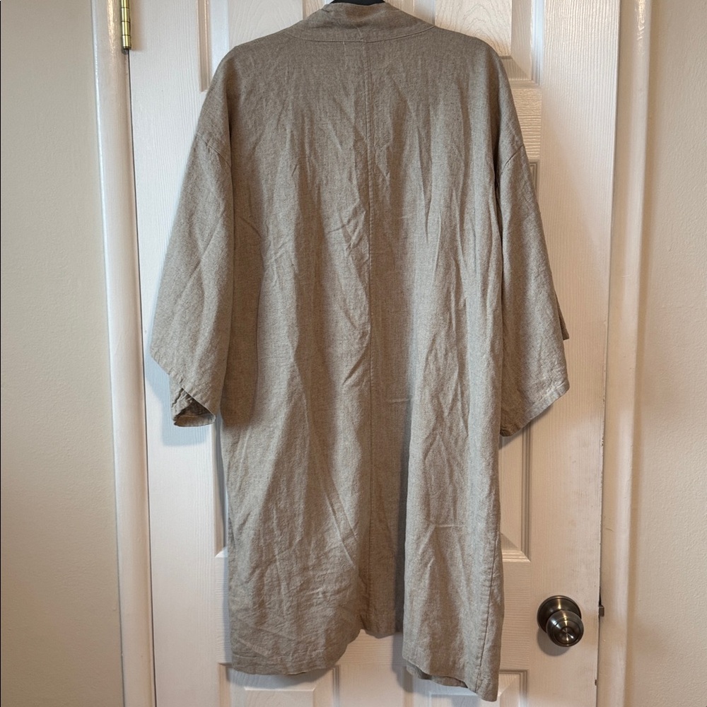 Linen Kimono Robe Jacket Cover-up - Picture 4 of 4